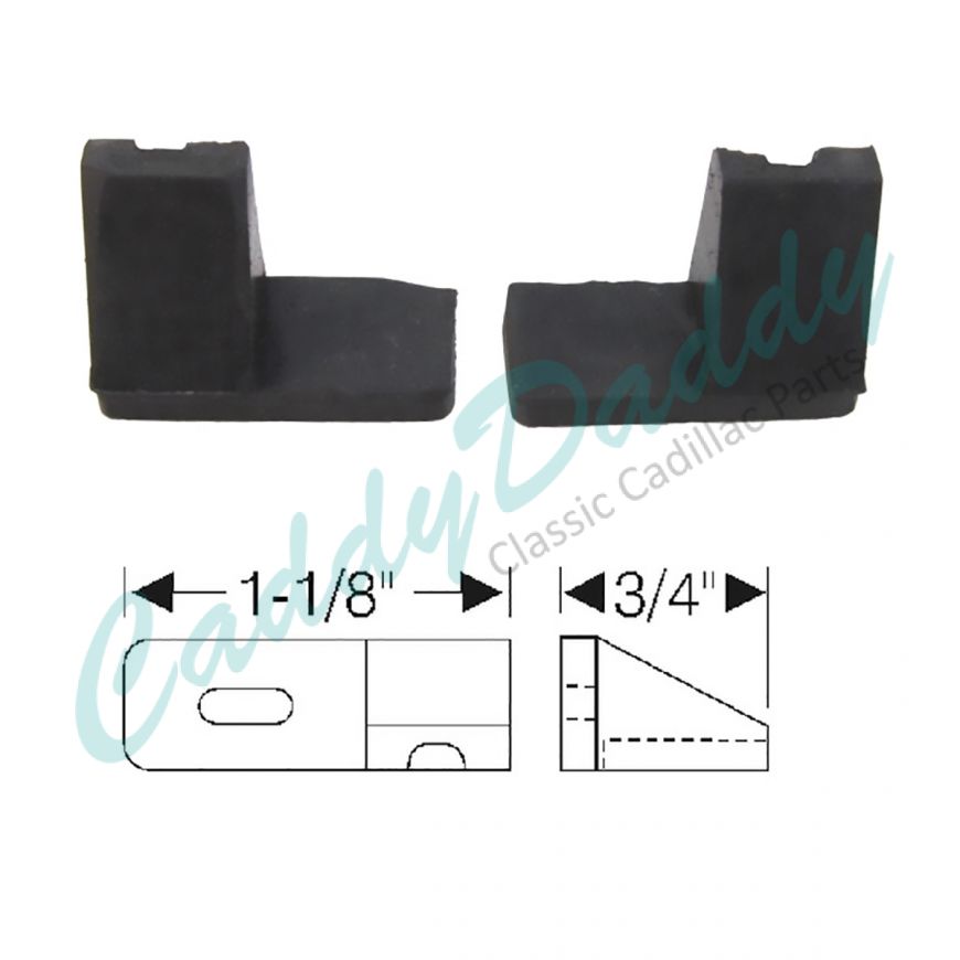 1957 1958 Cadillac 2-Door Hardtop Coupe Roof Rail Filler Rubber Weatherstrips 1 Pair REPRODUCTION Free Shipping in the USA
