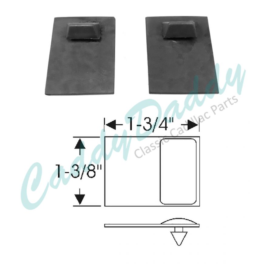 1954 1955 1956 1957 1958 1959 1960 1961 1962  1963 1964 1965 1966 1967 Cadillac 2-Door Models (See Details) Rocker Panel Rubber Dust Shields 1 Pair REPRODUCTION