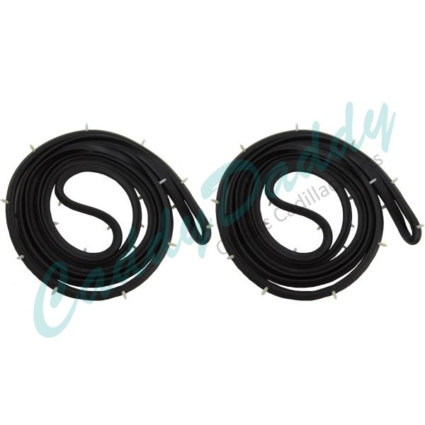 1967 1968 1969 1970 Cadillac Series 75 Limousine Rear Door Rubber Weatherstrips 1 Pair REPRODUCTION Free Shipping In The USA