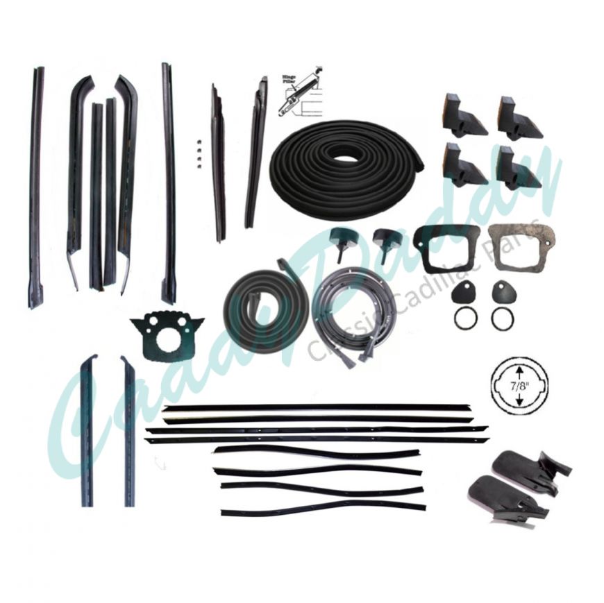 1970 Cadillac Deville Convertible Advanced Rubber Weatherstrip Kit (38 Pieces) REPRODUCTION Free Shipping In The USA 