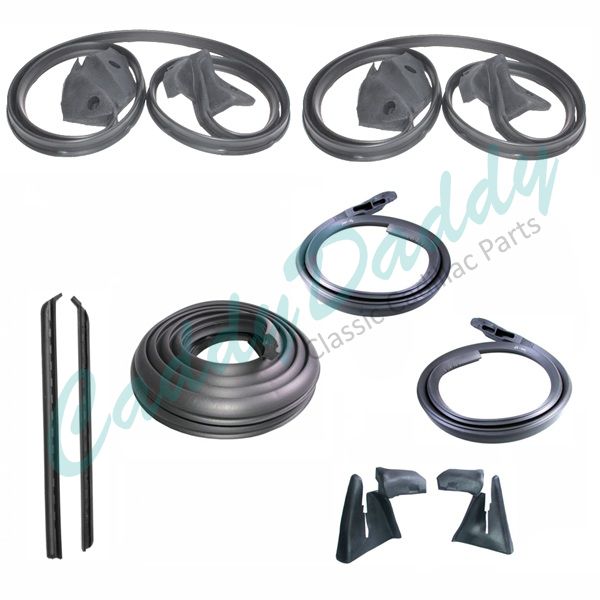 1971 1972 1973 Cadillac Calais And Deville 2-Door Hardtop Coupe Basic Rubber Weatherstrip Kit (9 Pieces) REPRODUCTION Free Shipping In The USA