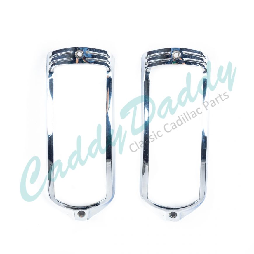 1941 1942 1946 1947 1948 1949 Cadillac (See Details) Chrome Tail Light Bezels 1 Pair USED Free Shipping In The USA