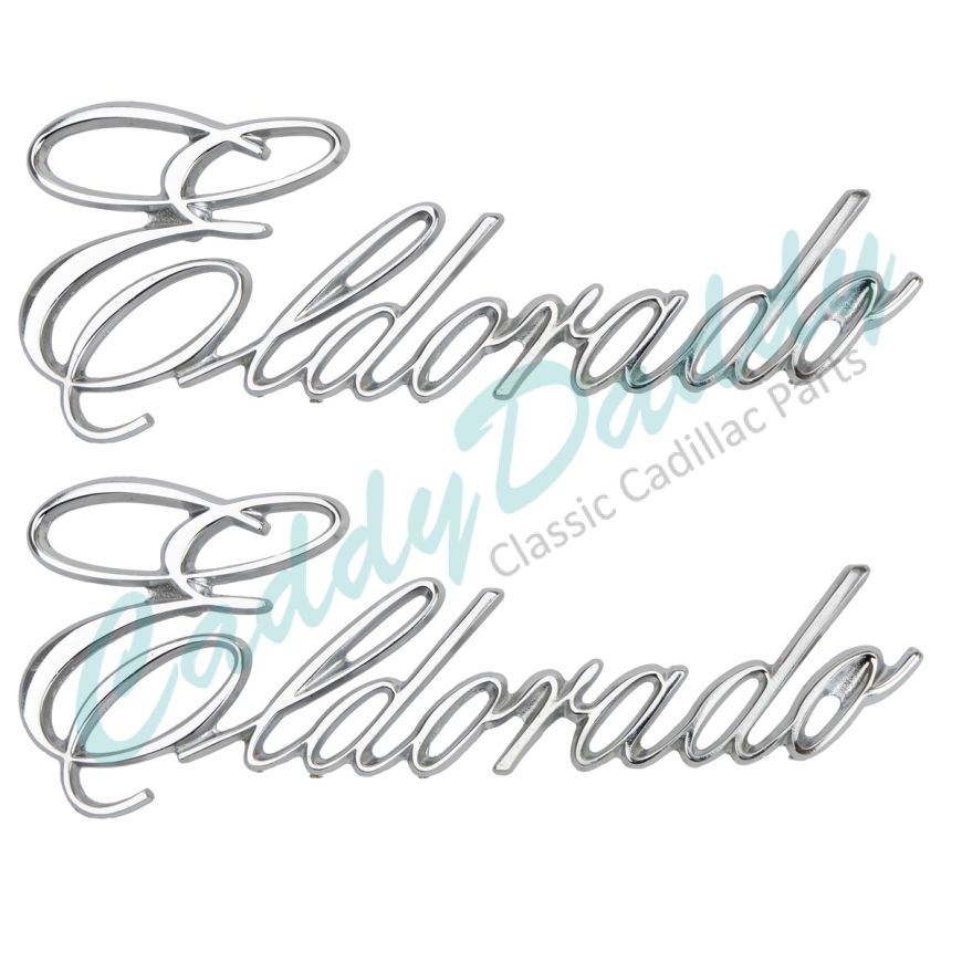 1975 1976 Cadillac Eldorado Rear Quarter Scripts 1 Pair REPRODUCTION Free Shipping In The USA 