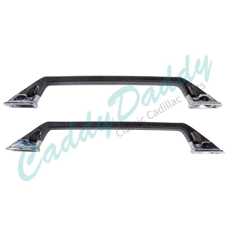 1967 Cadillac (See Details) Front And Rear Door Black Pull Handles 1 Pair USED Free shipping In The USA