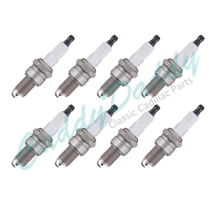 1970 1971 1972 1973 1974 Cadillac Spark Plugs A/C Delco Set of 8 (Platinum) REPRODUCTION Free Shipping In The USA