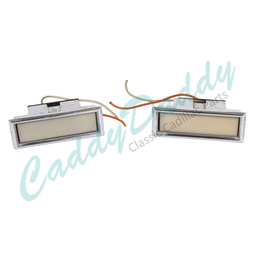 1968 Cadillac Convertible Interior Lens With Housings 1 Pair USED Free Shipping In The USA