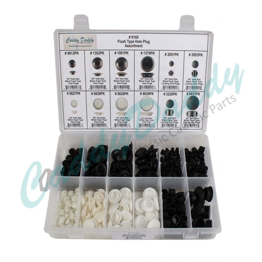 Cadillac Hole Plug Assortment (Flush Type) Tray (349 Pieces) REPRODUCTION Free Shipping In The USA