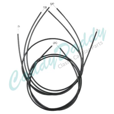 1957 1958 Cadillac (EXCEPT Series 75 Limousine and Commercial Chassis) WITH Air Conditioning (A/C) Heater Cable Set (4 Pieces) REPRODUCTION Free Shipping In The USA