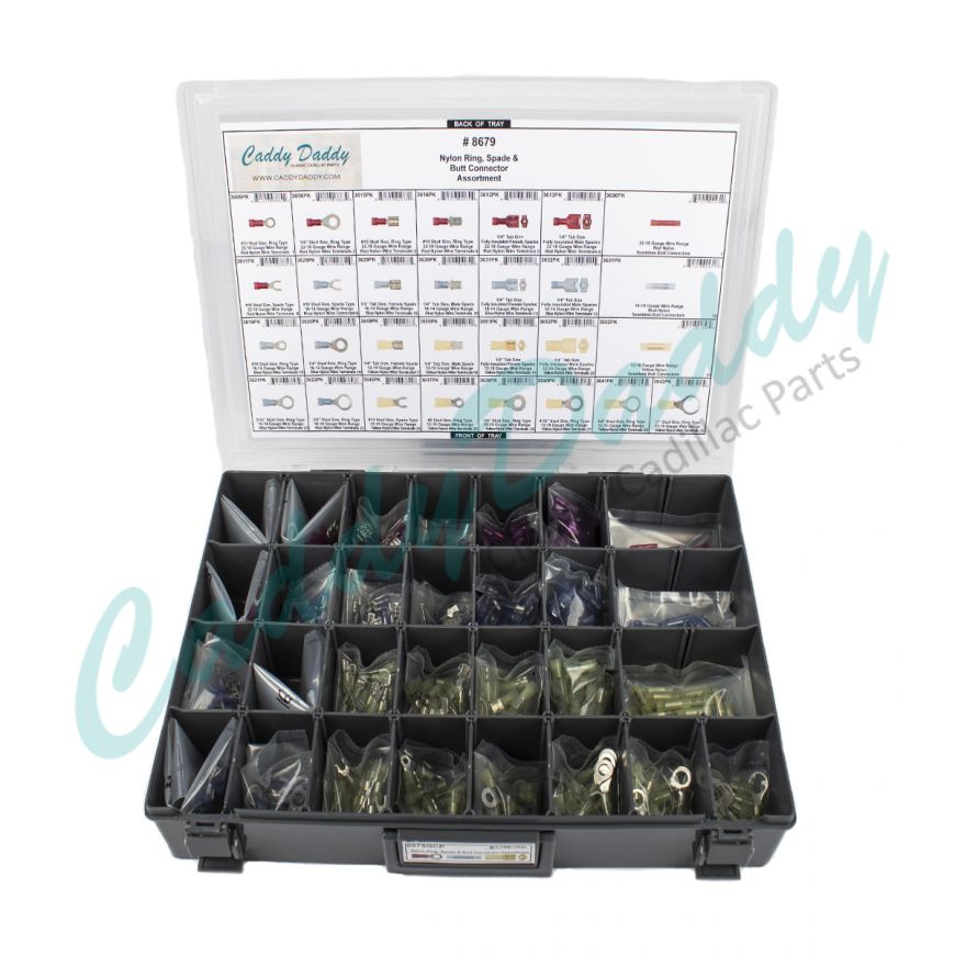Cadillac Nylon Wire Terminal Assortment Box (710 Pieces) REPRODUCTION Free Shipping In The USA