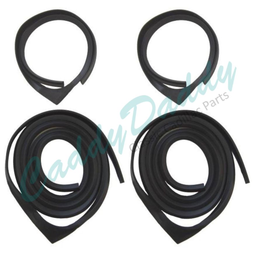 1941 1942 1946 1947 Cadillac (See Details) Rear Door Rubber Weatherstrip Set (4 Pieces) REPRODUCTION Free Shipping In The USA