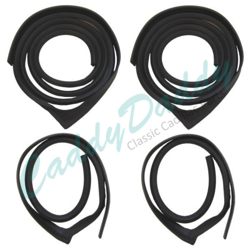 1941 Cadillac (See Details) Front Door Rubber Weatherstrip Set (4 Pieces) REPRODUCTION Free Shipping In The USA