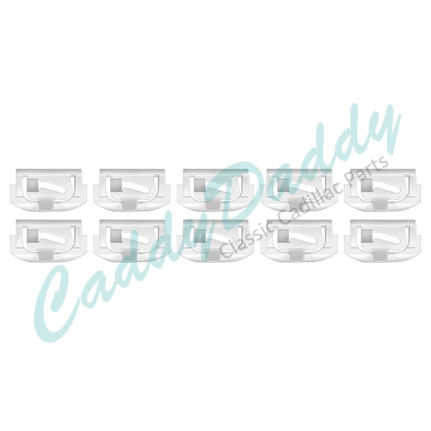 1975 1976 1977 1978 1979 1980 1981 1982 1983 1984 1985 Cadillac (See Details) Front And Rear Windshield Reveal Molding Clip Set (10 Pieces) REPRODUCTION