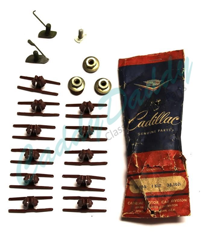 1957 1958 Cadillac (See Details) Rear Blister Bead 1/4 Molding Clips Set of 17 Pieces NOS Free Shipping In The USA