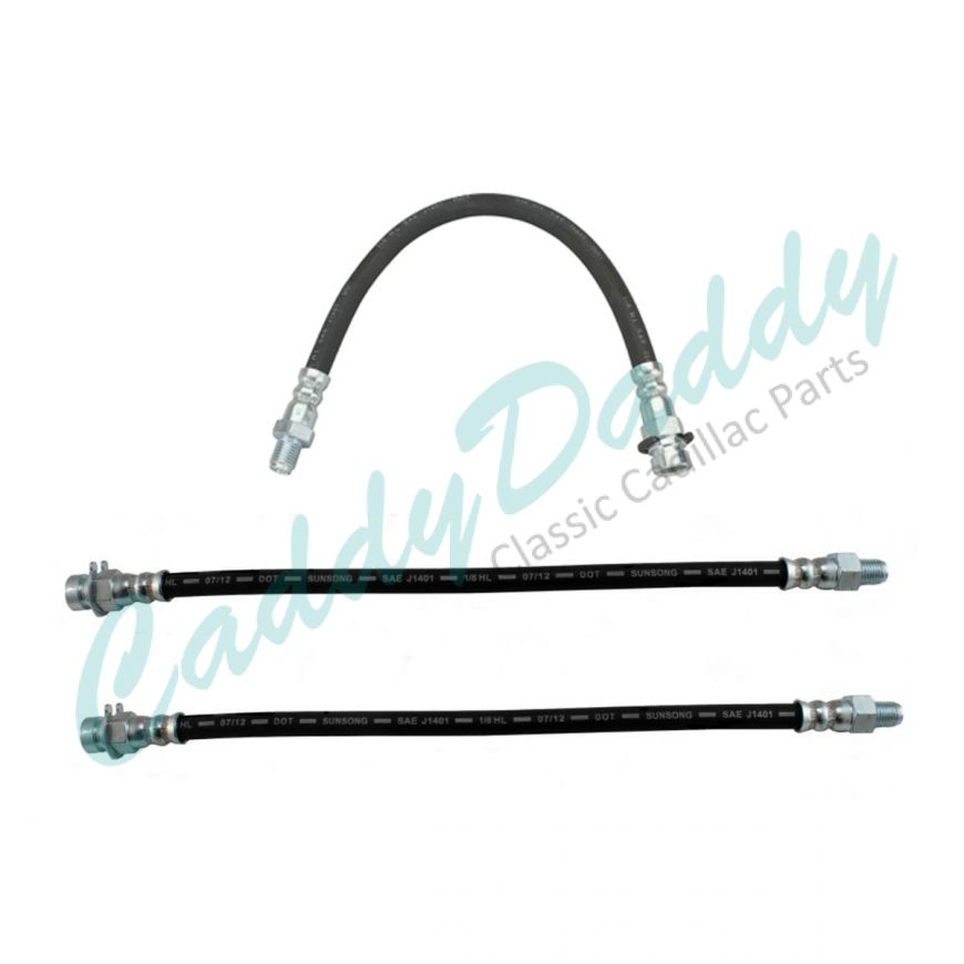 1950 1951 1952 1953 1954 1955 1956 Cadillac Front And Rear Brake Hose Set (3 Pieces) REPRODUCTION Free Shipping In The USA