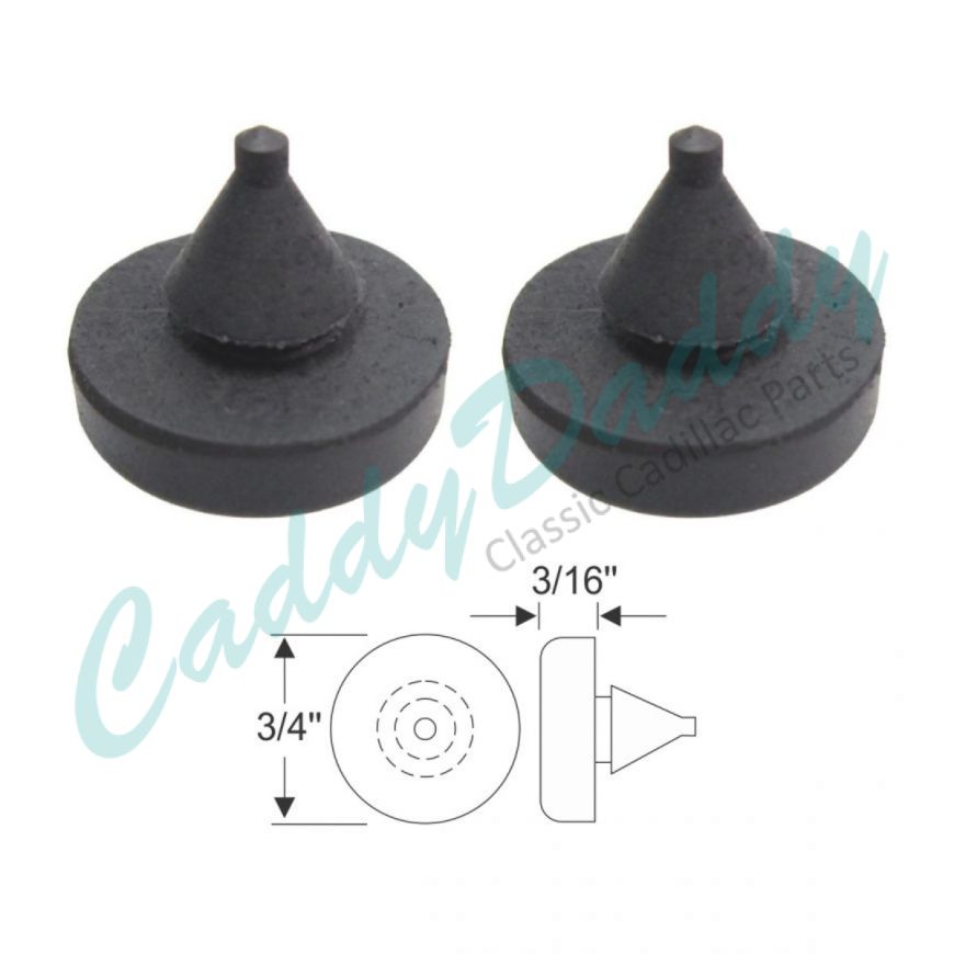 1941 1942 1946 1947 1948 1949 1950 1951 1952 1953 Cadillac (See Details) Hood and Door Rubber Bumper 1 Pair REPRODUCTION