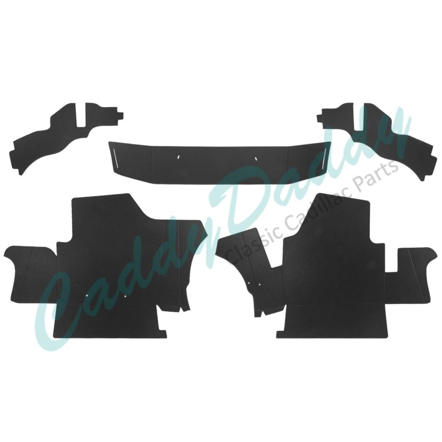 1960 Cadillac Series 62 And Eldorado 2-Door Hardtop Trunk Side Panels (5 Pieces) Black Panelboard With Binding [Ready To Ship] REPRODUCTION