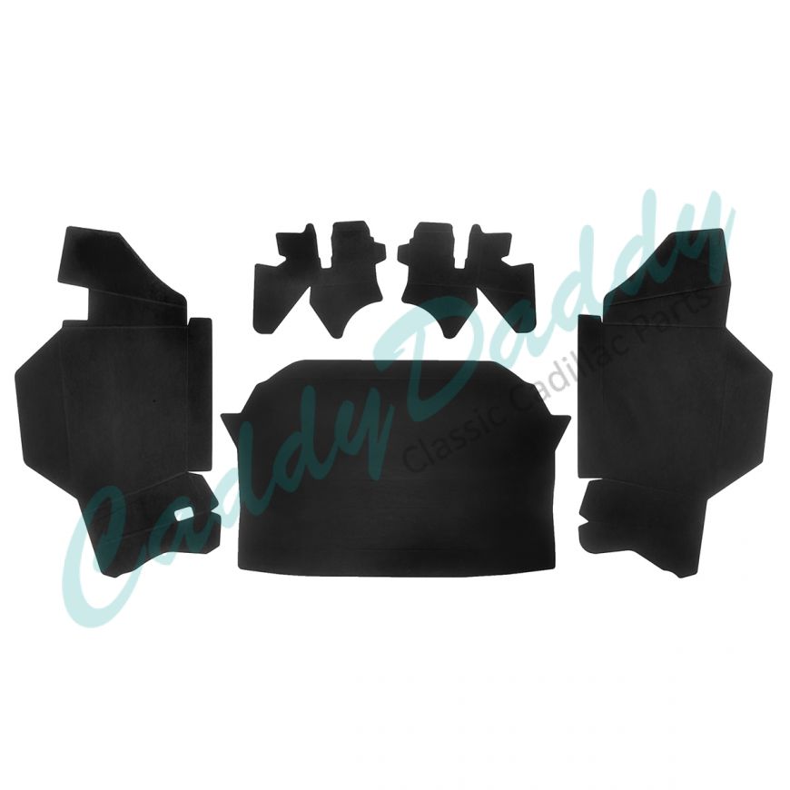1967 1968 Cadillac Convertible Double Black Trunk Side Panels Panelboard (5 Pieces) REPRODUCTION