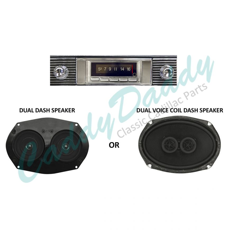 1954 1955 Cadillac Classic Style Radio With Digital Display / Bluetooth And Dash Speaker Kit NEW Free Shipping In The USA