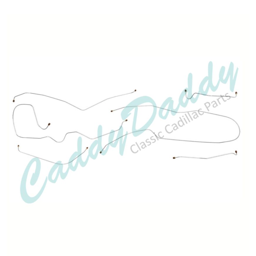 1960 1961 Cadillac Deville, Eldorado and Series 62 Power Drum Brake Line Kit (6 Pieces) Stainless Steel or Original Equipment Design [Ready To Ship] REPRODUCTION Free Shipping In The USA