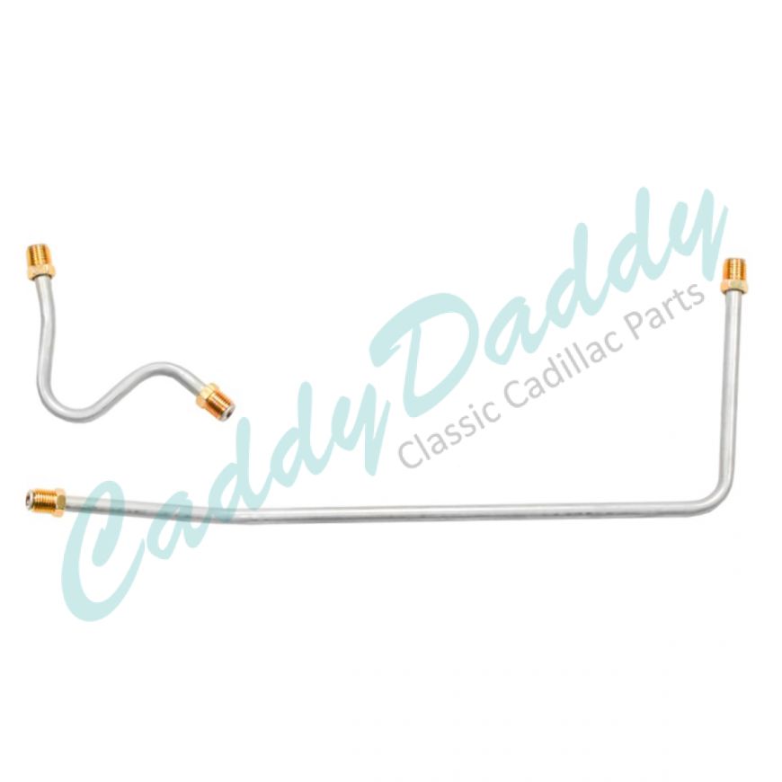 1963 1964 1965 1966 Cadillac Fuel Pump to Rochester Carburetor Lines Set (2 Pieces) Stainless Steel or Original Equipment Design REPRODUCTION Free Shipping In The USA