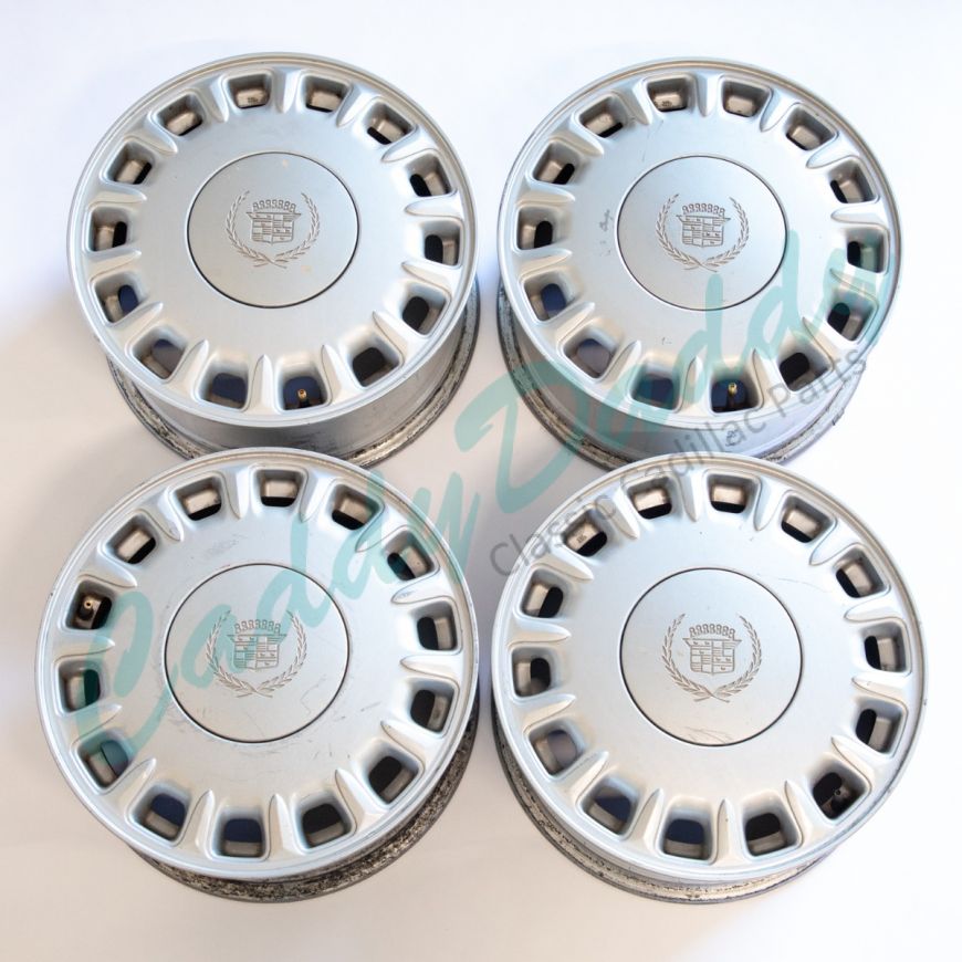 1993 1994 1995  Cadillac Seville 16 x 7 Aluminum Ally Wheel Rim Set With Center Caps (4 Pieces) USED