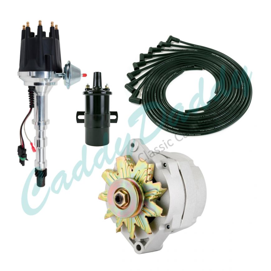 1968 1969 1970 1971 1972 1973 1974 1975 1976 Cadillac (472, 500 Engines) Electronic Distributor, Ignition, and Alternator Upgrade Kit REPRODUCTION Free Shipping In The USA