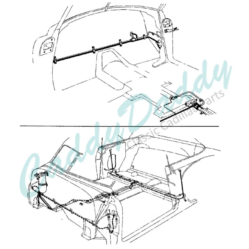 1948 1949 Cadillac Series 62 Convertibles Hydraulic Power Window, Seat and Convertible Top Lines Set (25 Pieces) (Stainless Steel or Original Equipment Design) REPRODUCTION Free Shipping In The USA