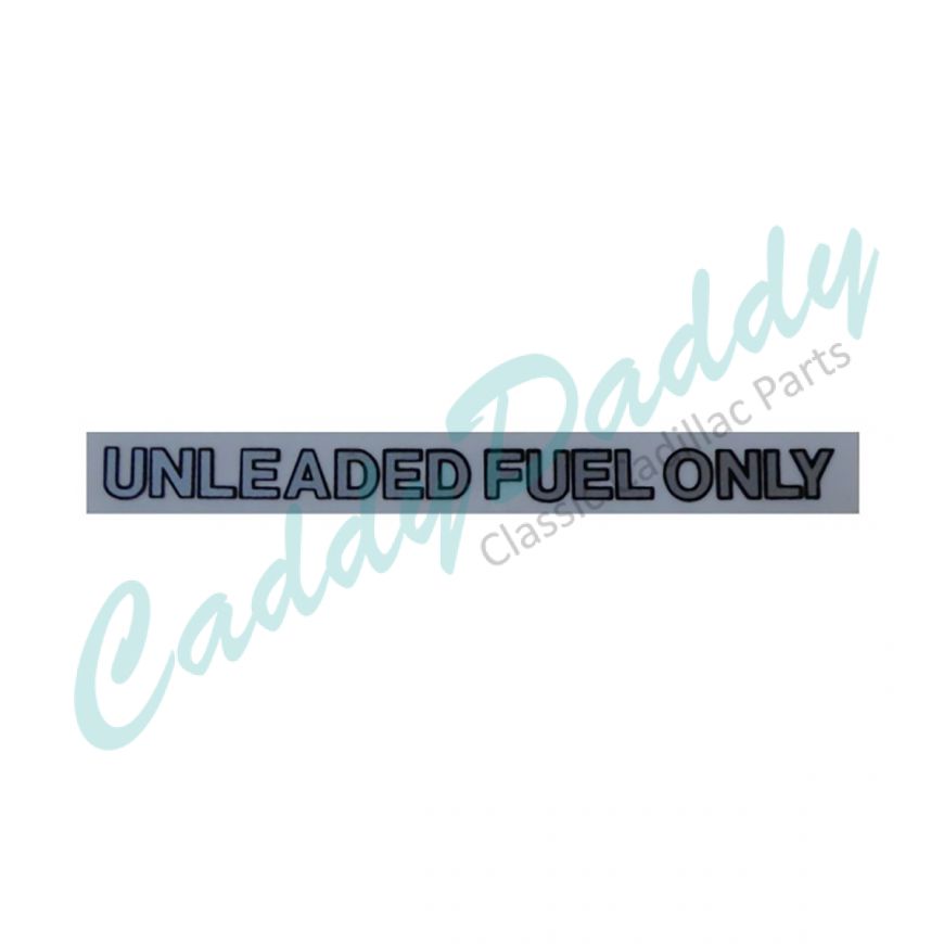 Cadillac Unleaded Fuel Only Black/Silver 4 Inches REPRODUCTION