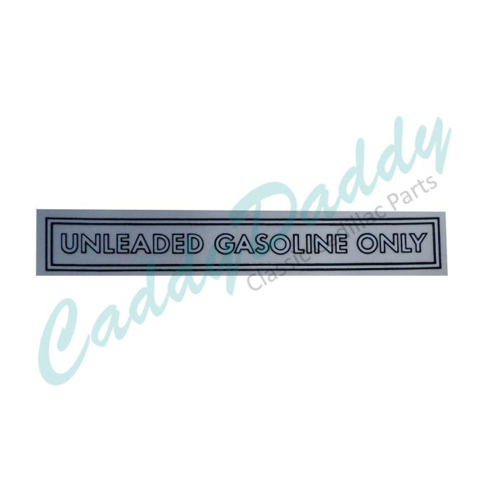 Cadillac Unleaded Fuel Only Black/White 5 Inches REPRODUCTION