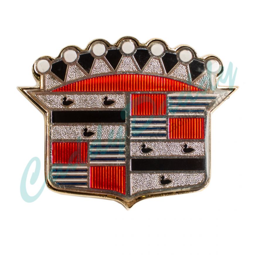 1954 Cadillac Series 62 (EXCEPT Eldorado) Trunk Crest Emblem With Bezel REPRODUCTION Free Shipping In The USA