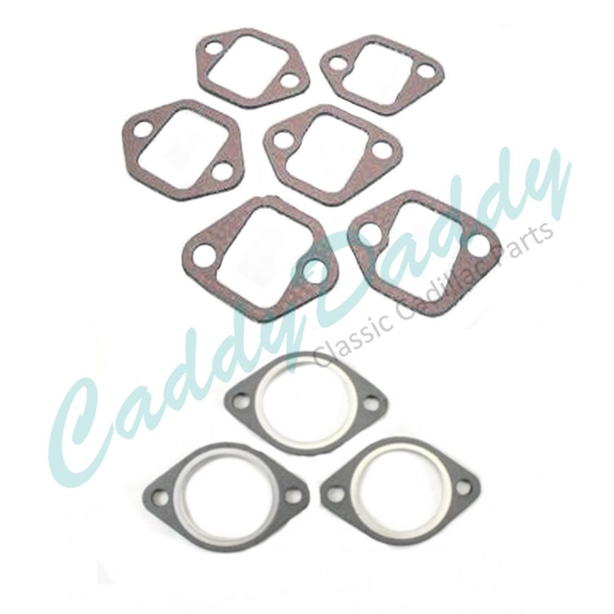 1956 1957 1958 1959 1960 1961 1962 1963 1964 1965 1966 1967 Cadillac (See Details) Exhaust Manifold and Flange Gasket Set (9 Pieces) REPRODUCTION Free Shipping In The USA