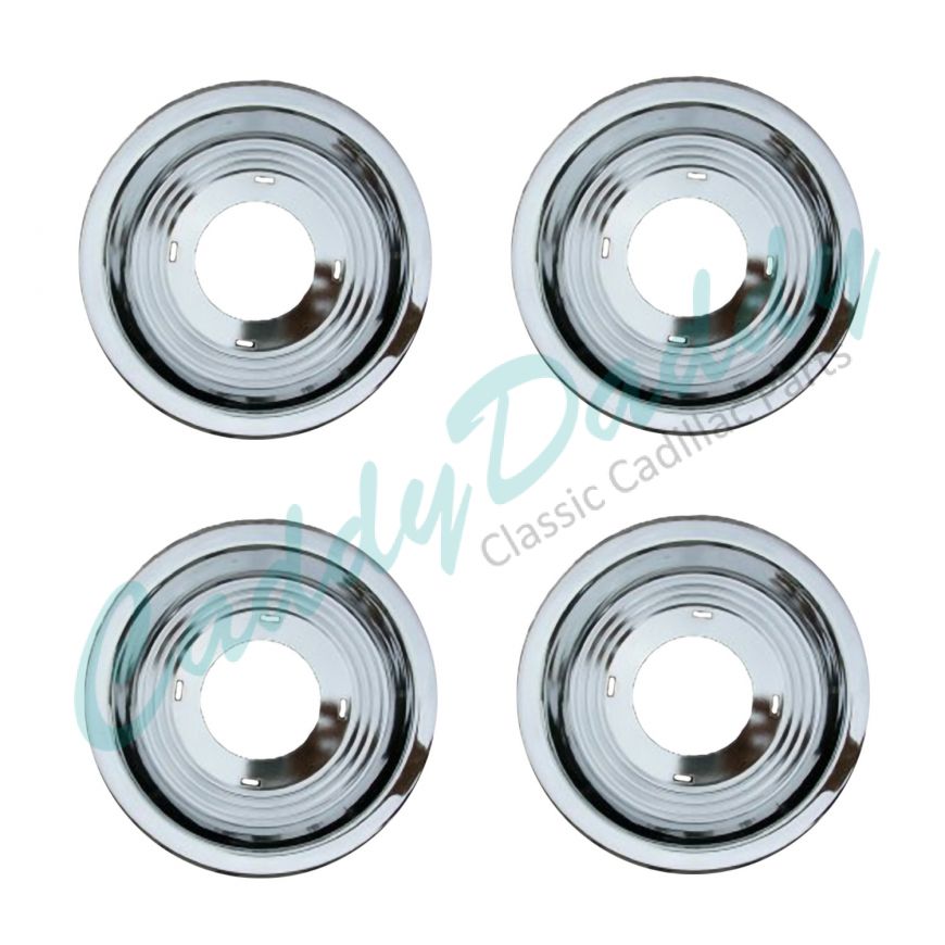 1953 1954 1955 1956 Cadillac Chrome Sabre and Wire Wheel Hub Cap Center Set (4 Pieces) REPRODUCTION Free Shipping In The USA