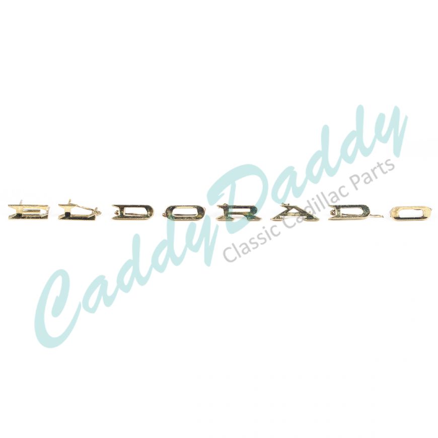 1959 1960 Cadillac Eldorado Gold Fender Letters Full Set USED Free Shipping In The USA