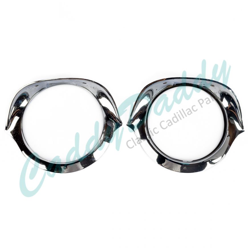 1954 1955 Cadillac Chrome Headlight Bezel 1 Pair USED Free Shipping In The USA