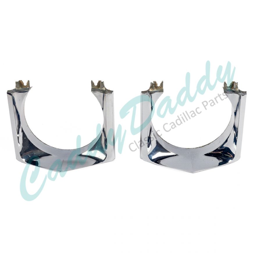 1965 Cadillac (EXCEPT Series 75 Limousine) Chrome Lower Headlight Bezel 1 Pair USED Free Shipping In The USA