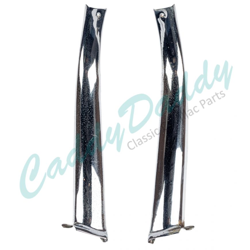 1957 1958 Cadillac Convertible A Pillar Inner Stainless Steel Trim 1 Pair (C Quality) USED Free Shipping In The USA1957 1958 Cadillac Convertible A Pillar Inner Stainless Trim 1 Pair (C Quality) USED Free Shipping In The USA