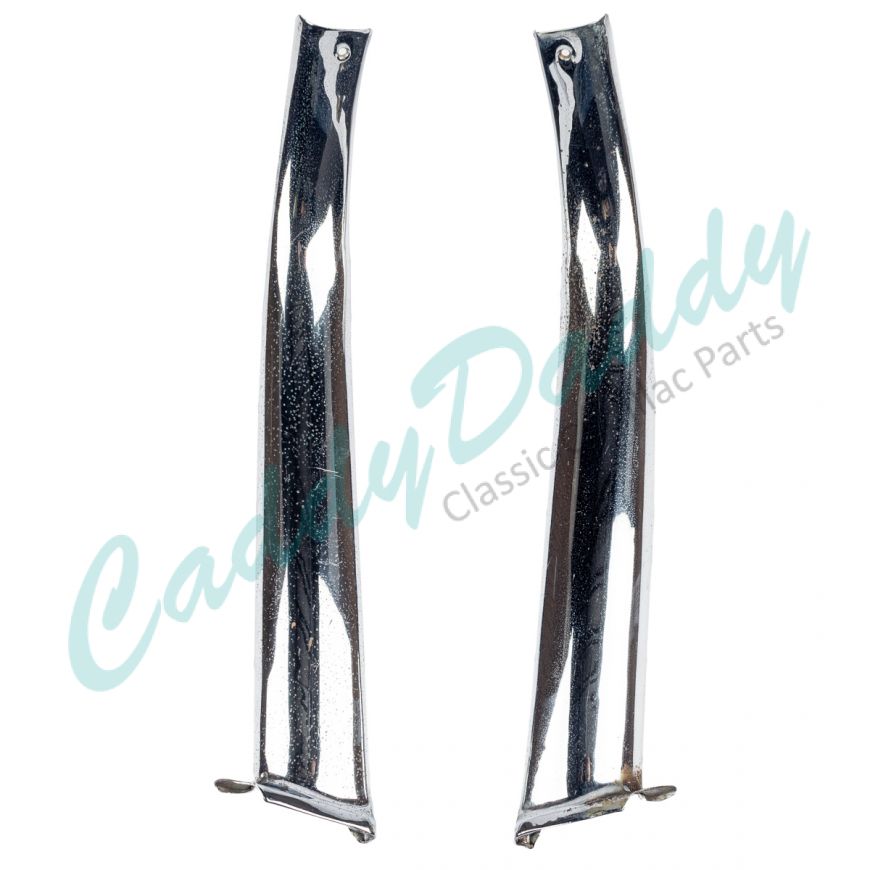 1957 1958 Cadillac Convertible A Pillar Inner Stainless Trim 1 Pair (C Quality) USED Free Shipping In The USA