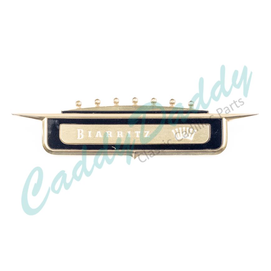 1958 Cadillac Biarritz Quarter Tail Fin Crest Emblem (Original Gold) REPRODUCTION Free Shipping In The USA