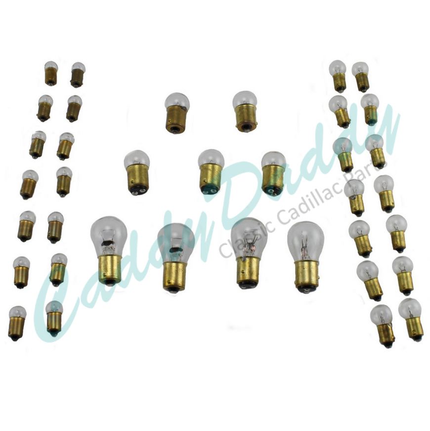 1947 1948 1949 1950 1951 1952 Cadillac 6-Volt Light Bulb Replacement Kit (WITHOUT Fog Bulbs) (25 Pieces) REPRODUCTION Free Shipping In The USA