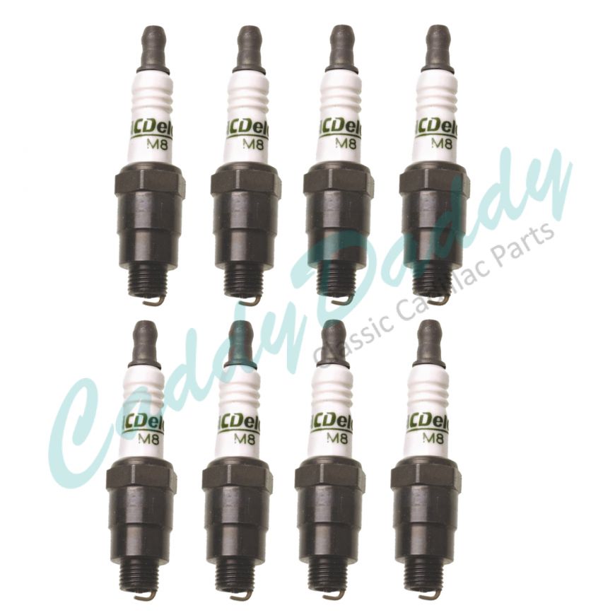 1939 1940 1941 1942 1946 1947 1948 Cadillac Spark Plugs A/C Delco Set (8 Pieces) REPRODUCTION Free Shipping In The USA