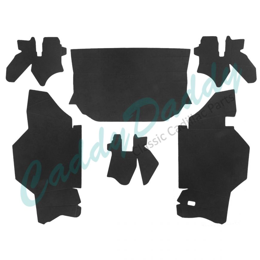 1965 1966 Cadillac Convertible Double Black Trunk Side Panels (6 Pieces) REPRODUCTION