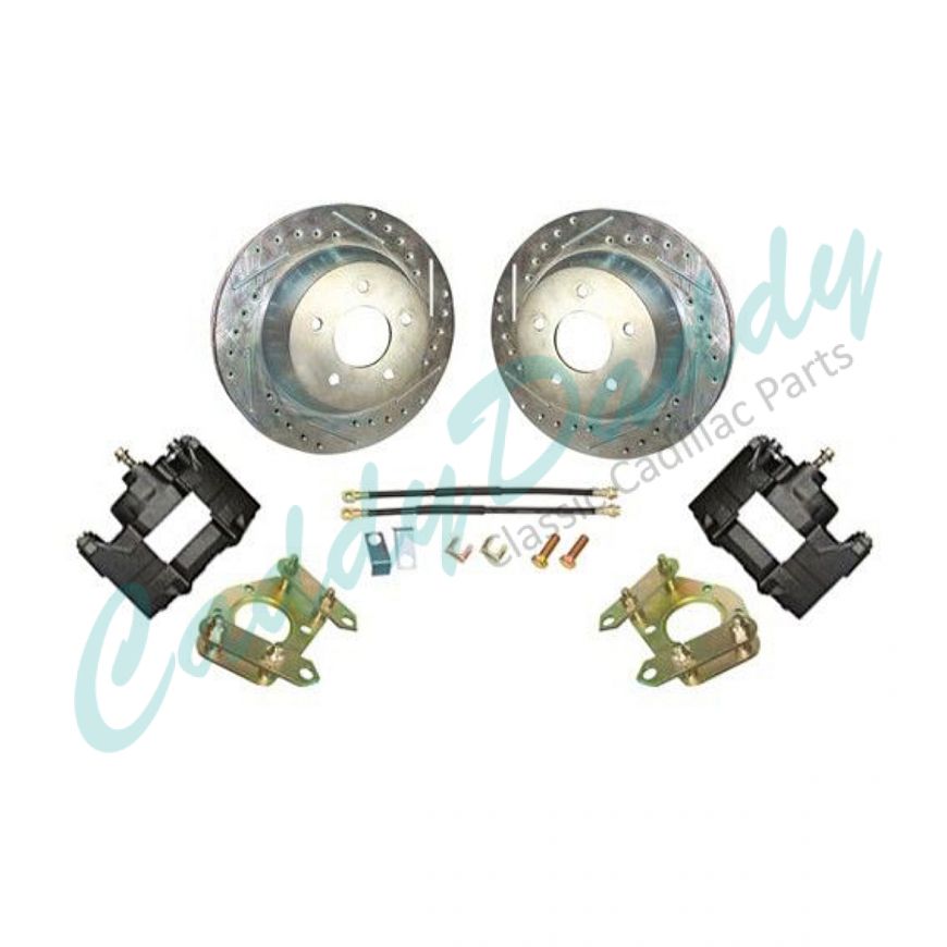1950 1951 1952 1953 1954 1955 1956 Cadillac Drilled and Slotted Rotor Rear Disc Brake Conversion Kit NEW