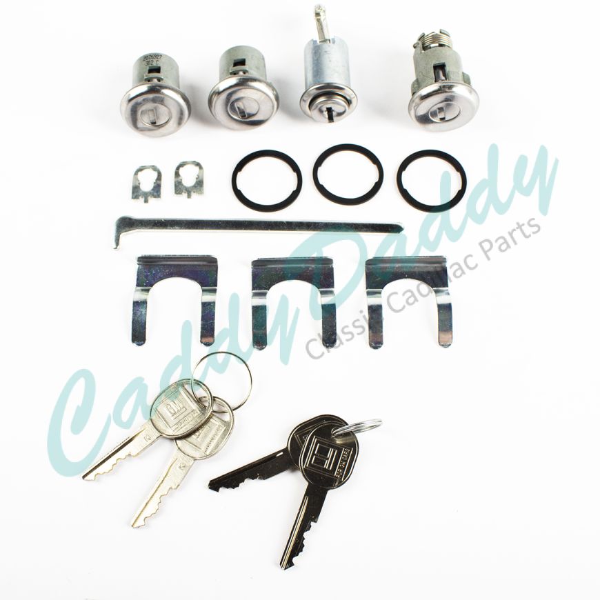 1961 1962 Cadillac Door, Glove Box, And Trunk Locks With Round Keys Set (17 Pieces) REPRODUCTION Free Shipping In The USA