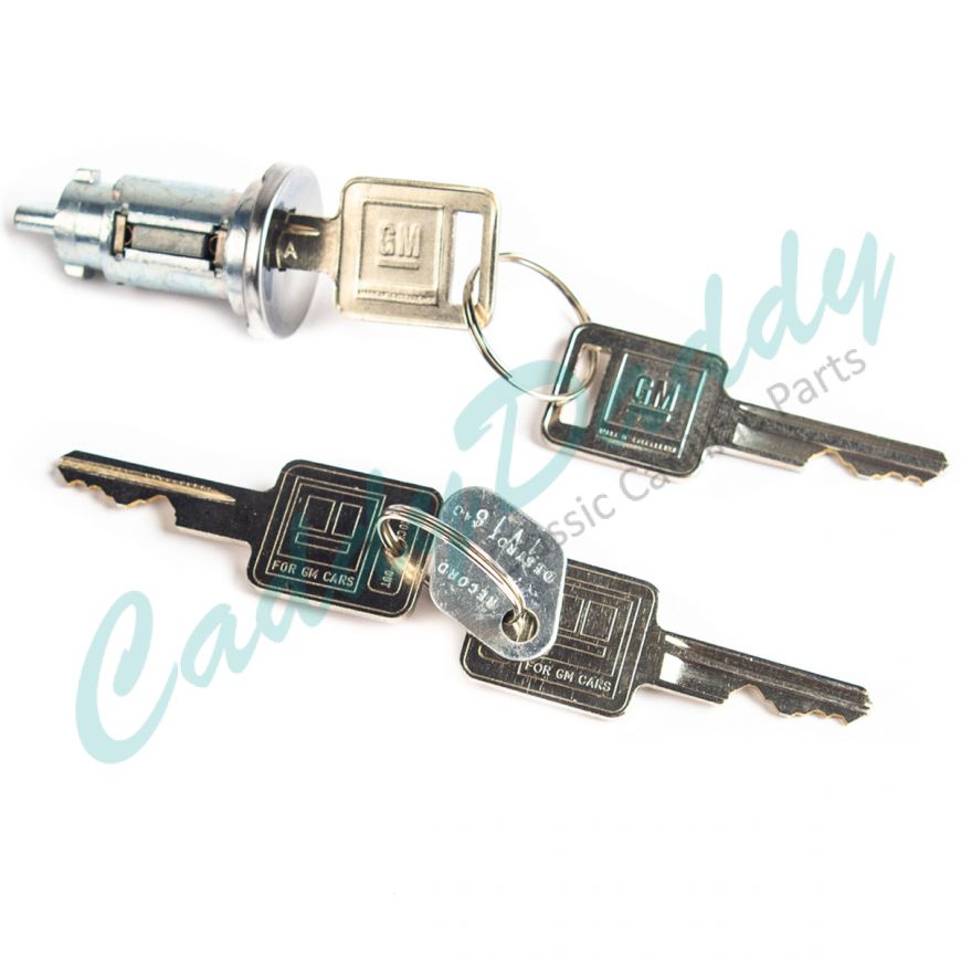 1966 1967 Cadillac Ignition Lock Cylinder And 4 Square Keys REPRODUCTION Free Shipping In The USA