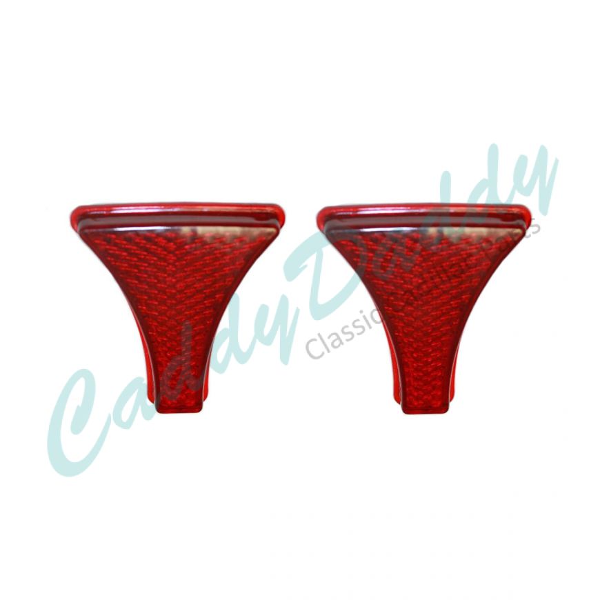 1958 Cadillac (EXCEPT 2-Door Eldorado Models) Tail Light Reflector Lenses 1 Pair REPRODUCTION Free Shipping In The USA