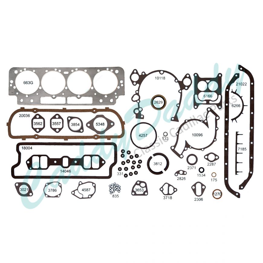 1964 1965 1966 1967 Cadillac Engine Gasket Rebuilding Kit (78 Pieces) REPRODUCTION Free Shipping In The USA