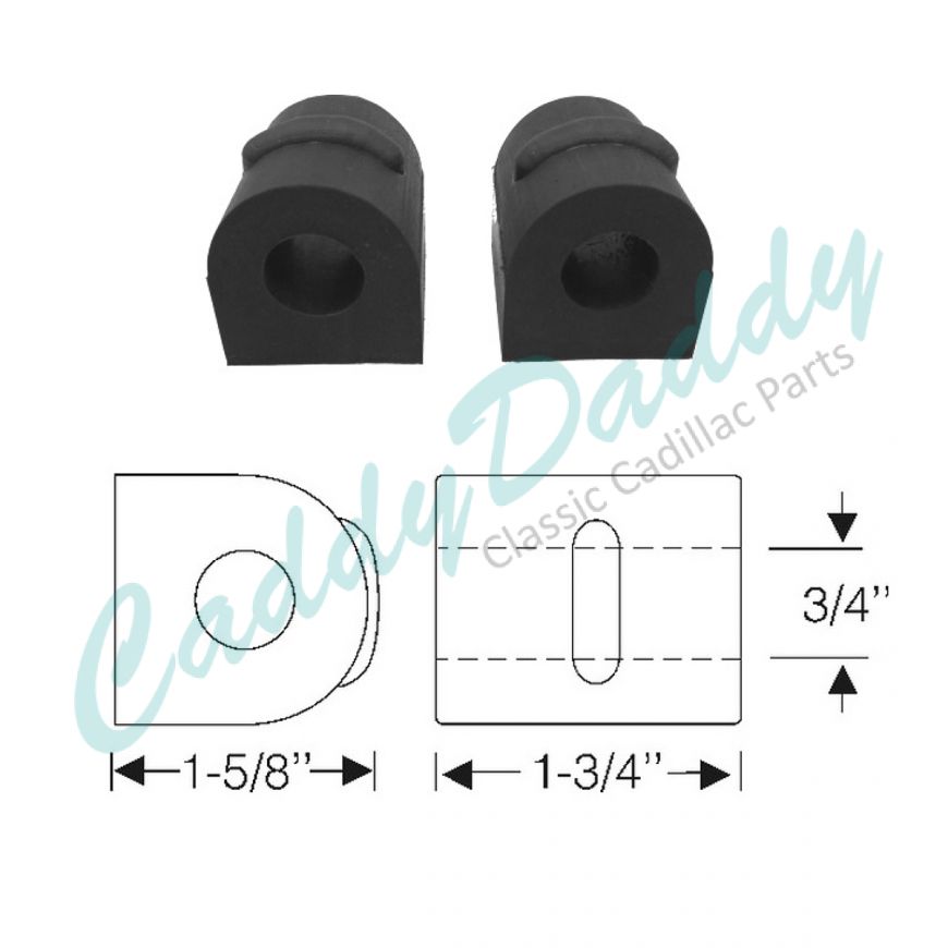 1941 1942 1946 1947 1948 1949 1950 1951 1952 1953 Cadillac Series 75 Limousine and Commercial Chassis Front Sway Bar Rubber Bushings 1 Pair REPRODUCTION Free Shipping In The USA