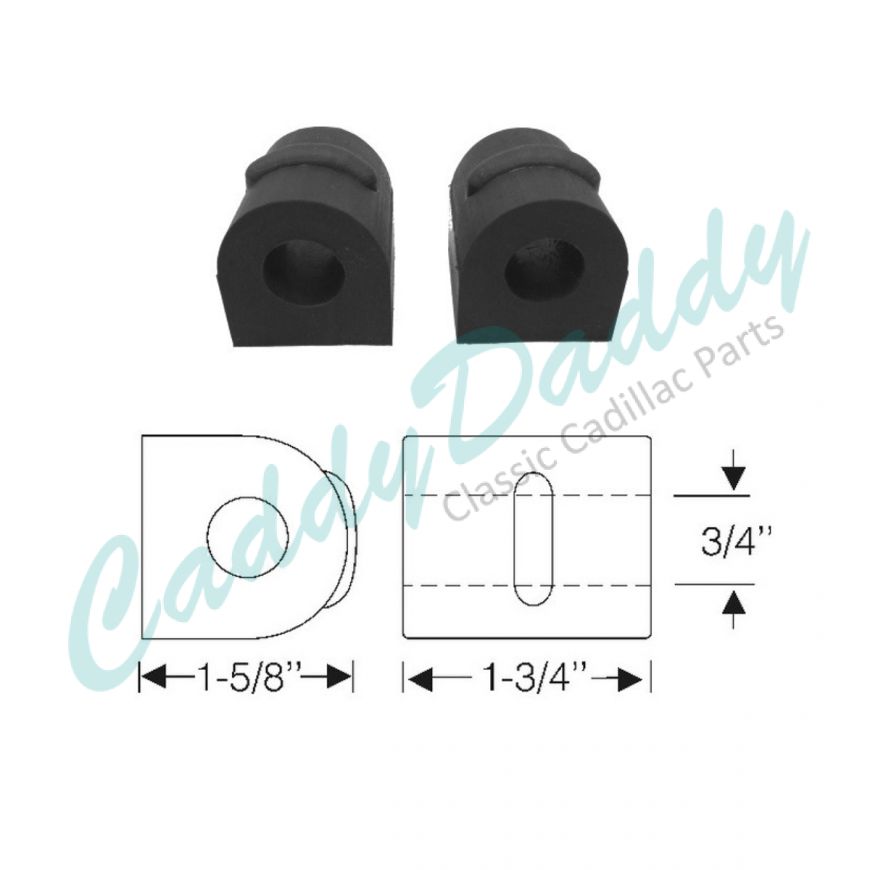 1954 1955 1956 1957 1958 1959 1960 Cadillac Front Sway Bar Rubber Bushings 1 Pair REPRODUCTION Free Shipping In The USA