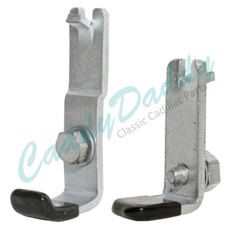 1961 1962 1963 1964 Cadillac (EXCEPT Series 75 Limousine) Front Door Window Stop Brackets 1 Pair REPRODUCTION Free Shipping In The USA