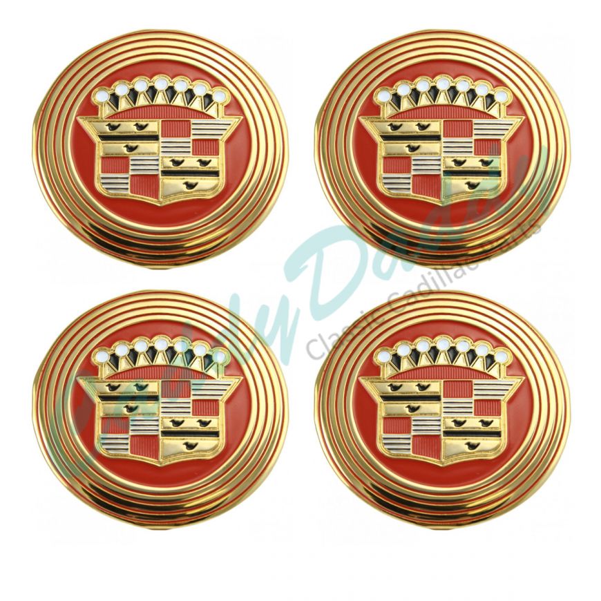 1956 Cadillac Eldorado And Seville Wheel Cover Hubcap Medallion For Corona Set (4 Pieces) REPRODUCTION Free Shipping In The USA 